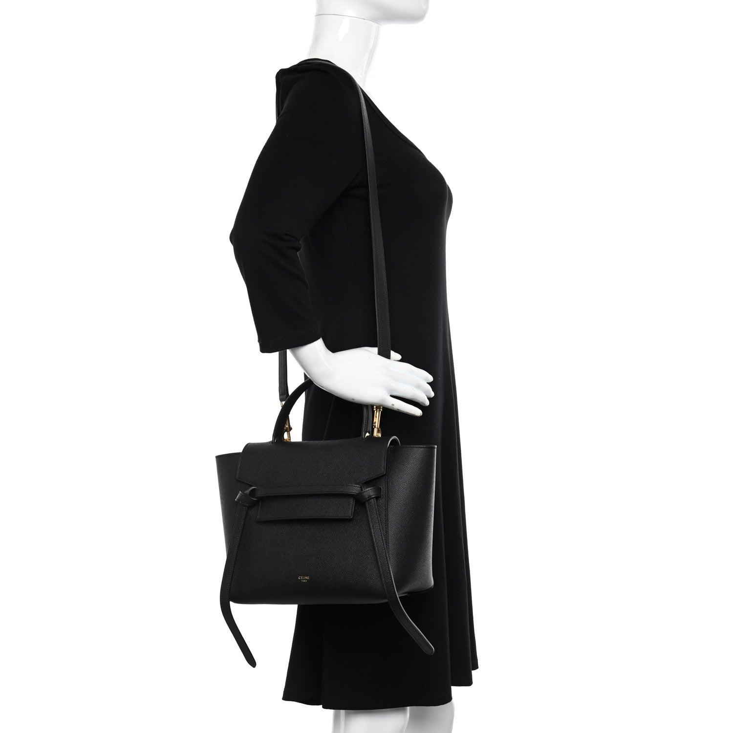Celine Grained Calfskin Micro Belt Bag Black 2 of 11