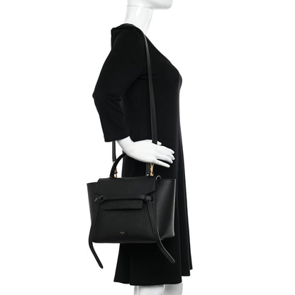 Celine Grained Calfskin Micro Belt Bag Black 2 of 11