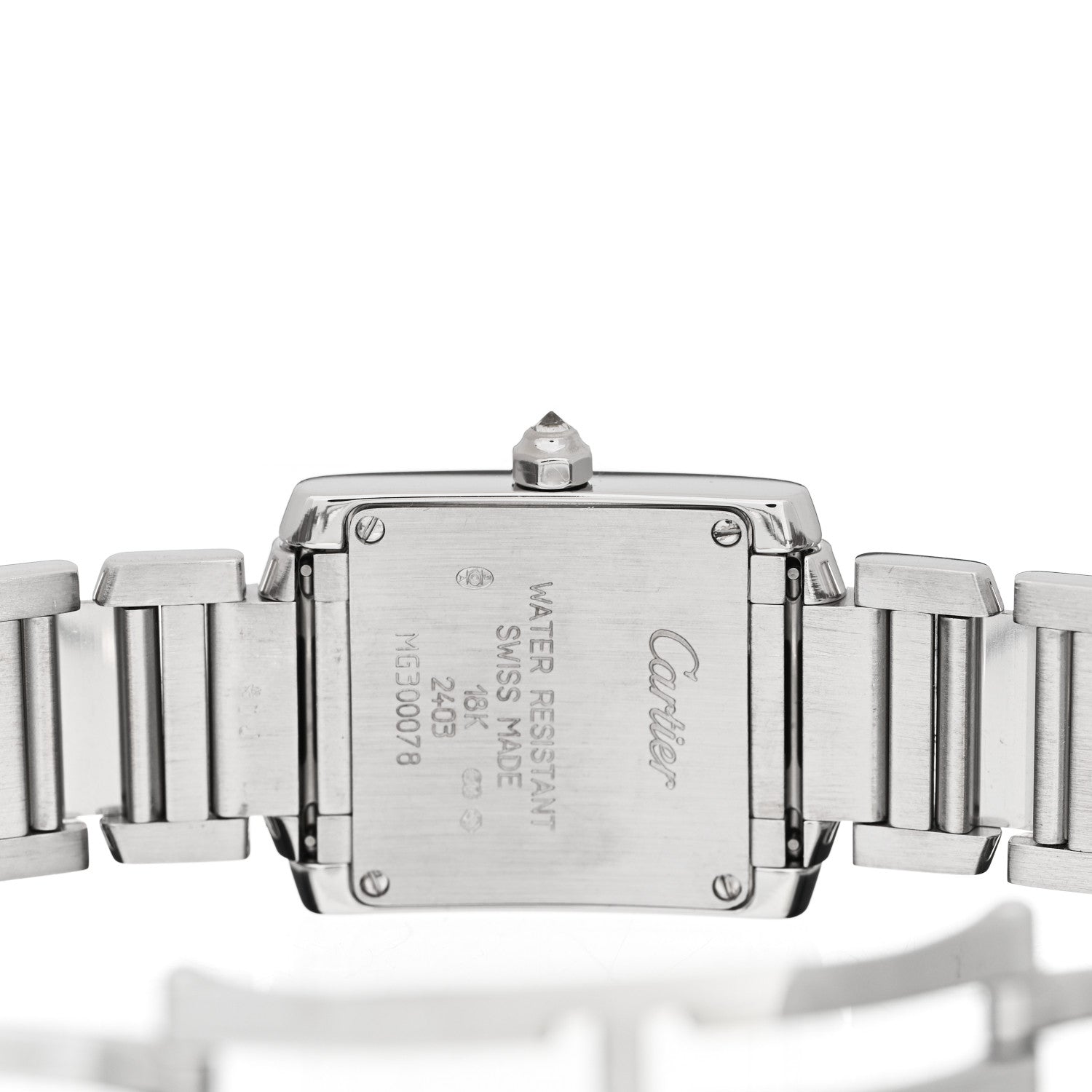 Cartier 18K White Gold Diamond Bezel 20mm Tank Francaise Quartz Watch 4 of 4