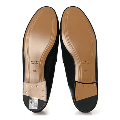 Gucci Monogram Jumbo GG Malaga Kid Horsebit Womens Jordaan Loafers 38 Black 7 of 11