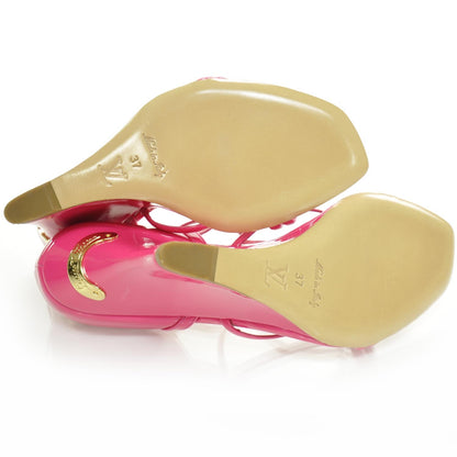 Louis Vuitton Patent Wedge Sandals 37 Rose Pop 4 of 8