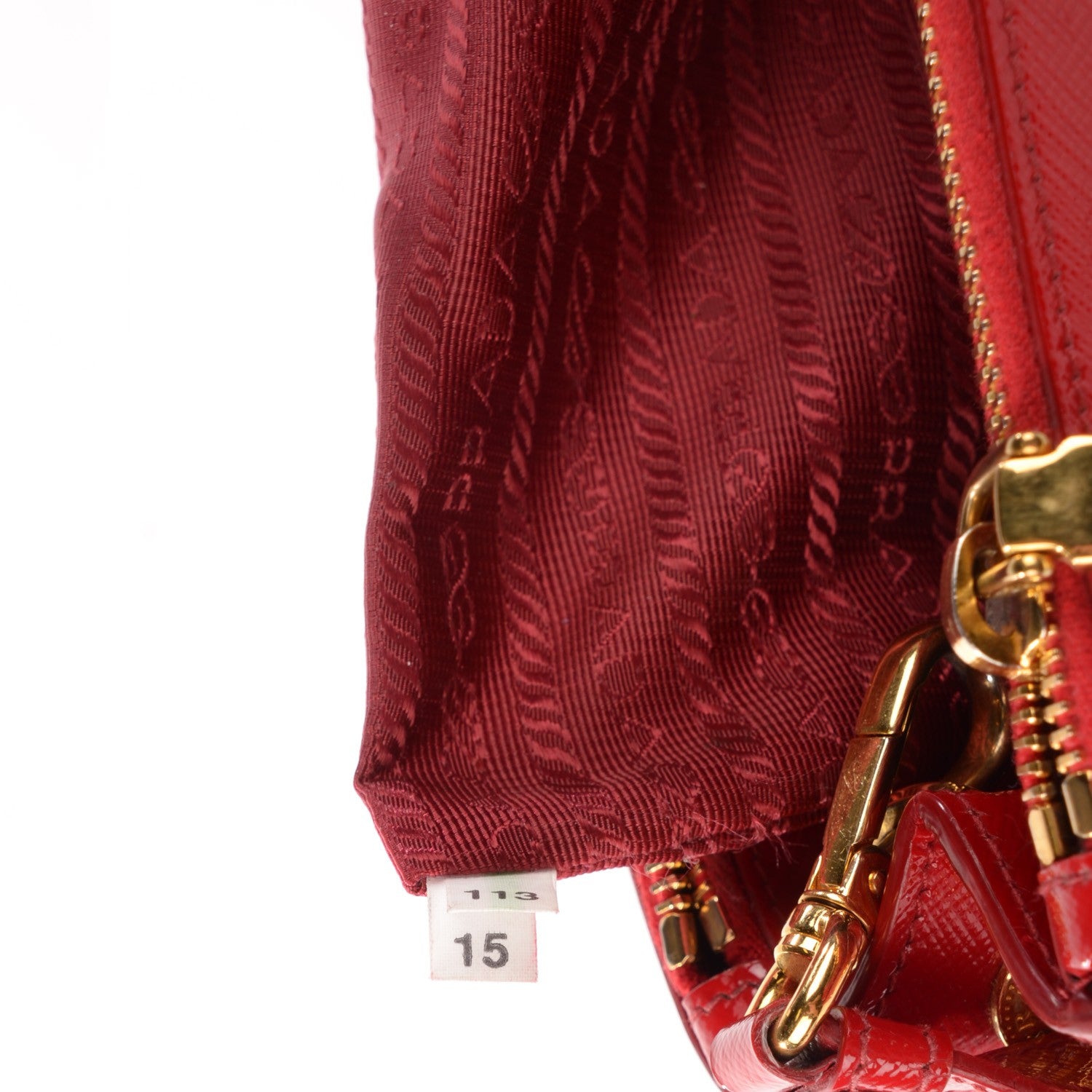 Prada Saffiano Vernice Mini Double Zip Tote Rosso 6 of 9