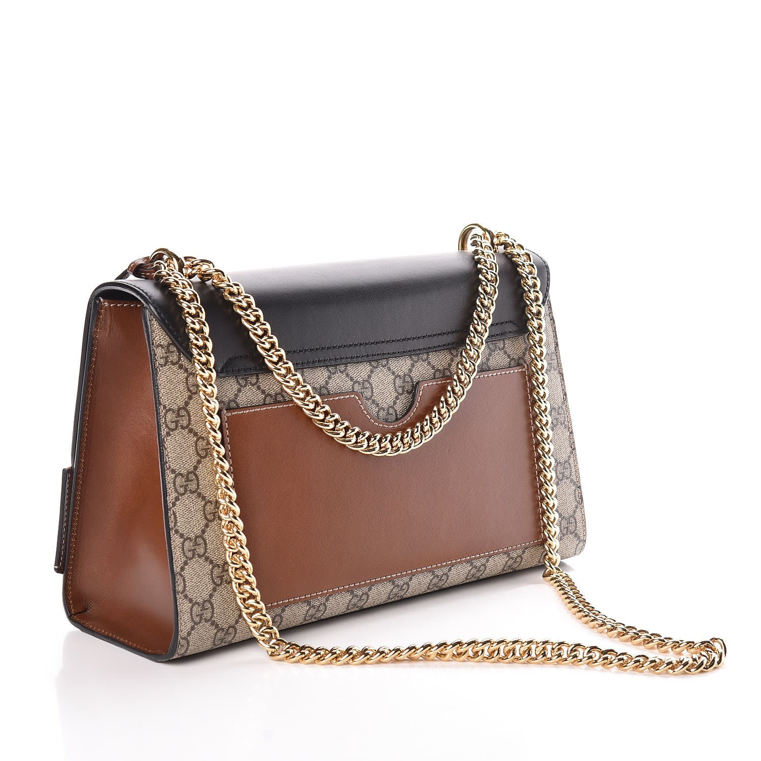 Gucci GG Supreme Monogram Calfskin Medium Padlock Shoulder Bag Beige Black Cuir 3 of 10
