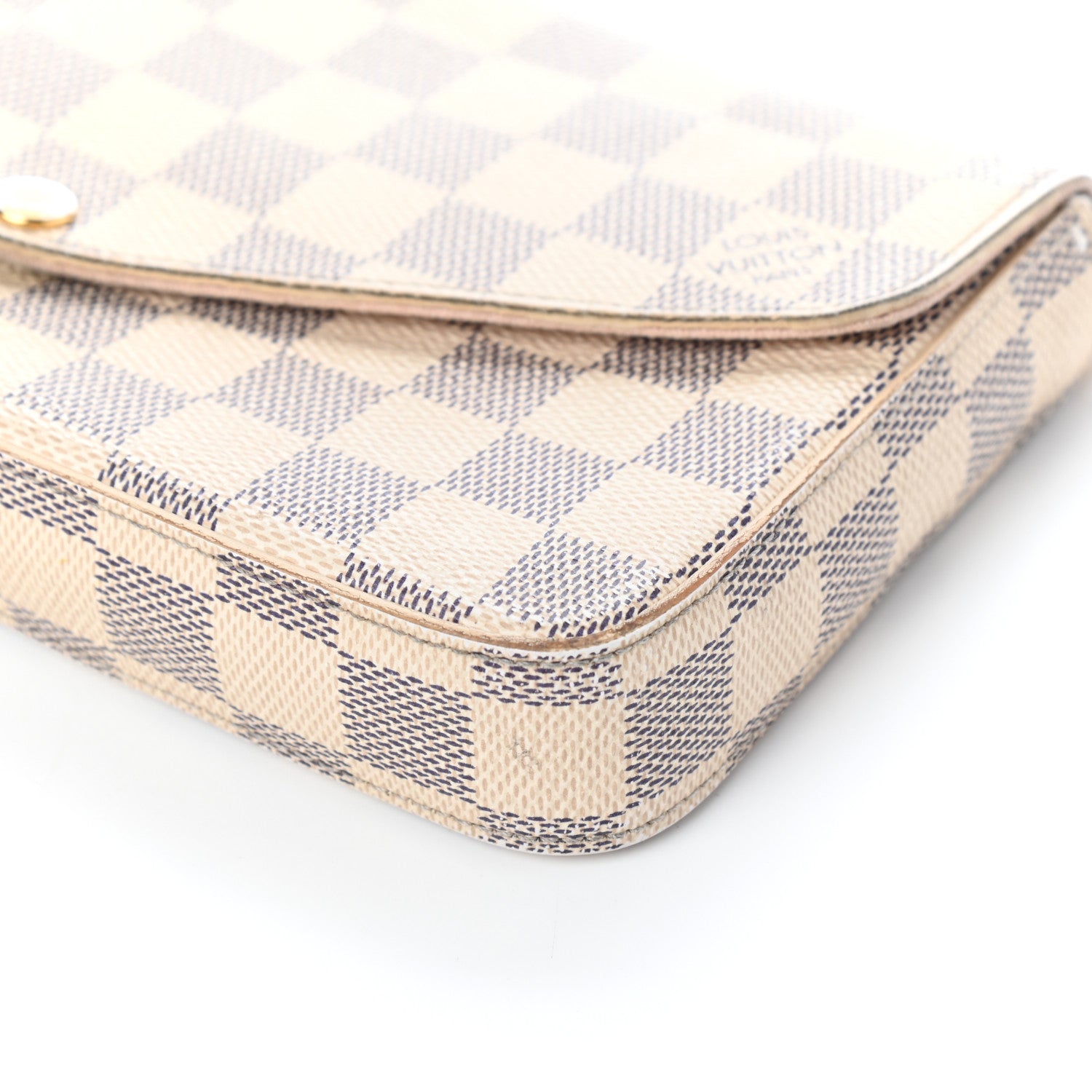 Louis Vuitton Damier Azur Pochette Felicie Chain Wallet Rose Ballerine 10 of 10