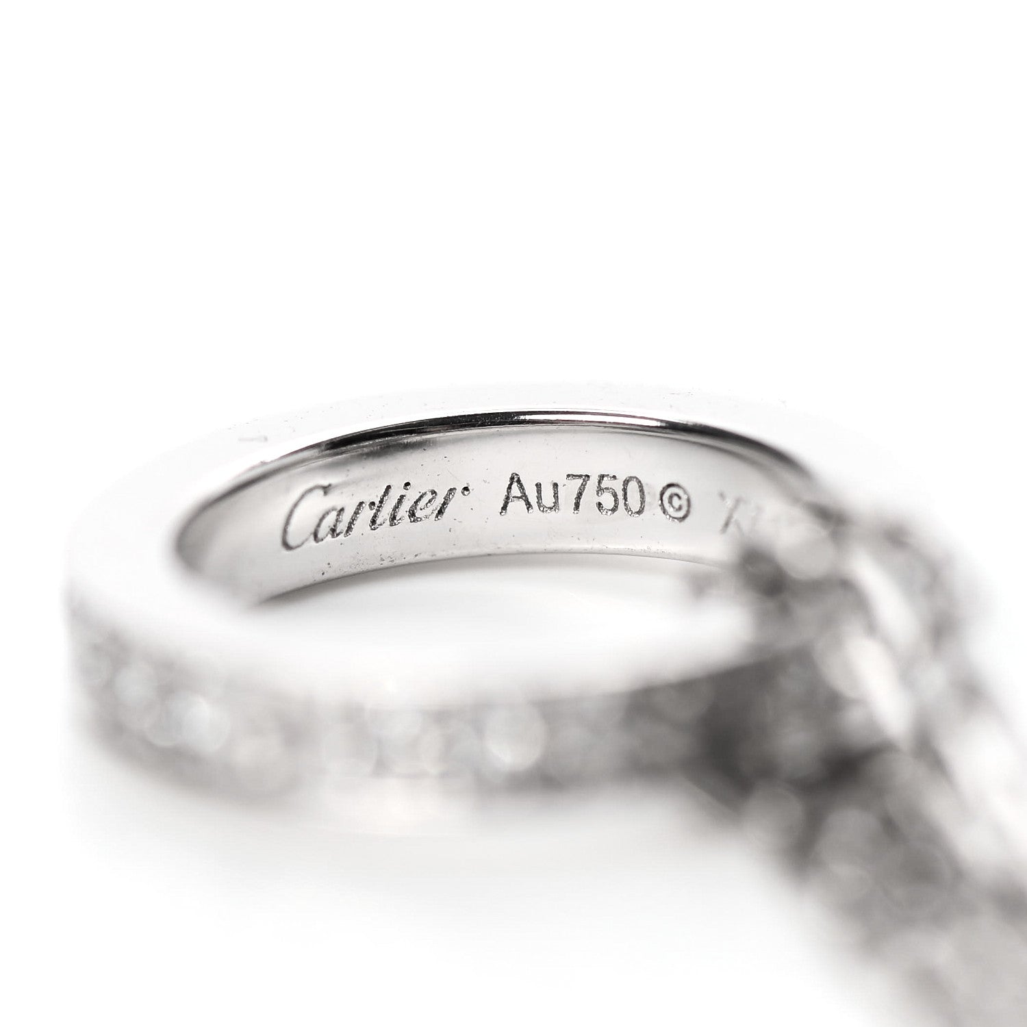 Cartier 18K White Gold Ceramic Diamond Three Ring LOVE Necklace 4 of 6