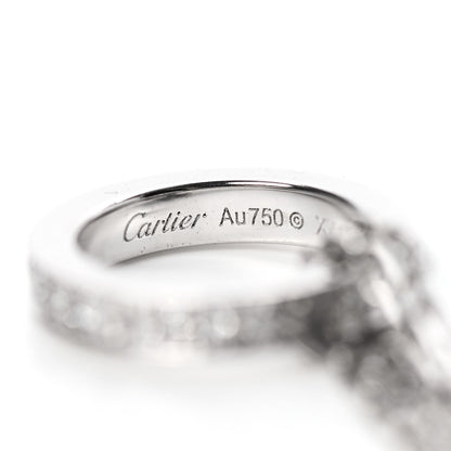 Cartier 18K White Gold Ceramic Diamond Three Ring LOVE Necklace 4 of 6