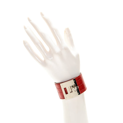 Hermes Shiny Alligator Kelly Dog Cuff Braise 2 of 5