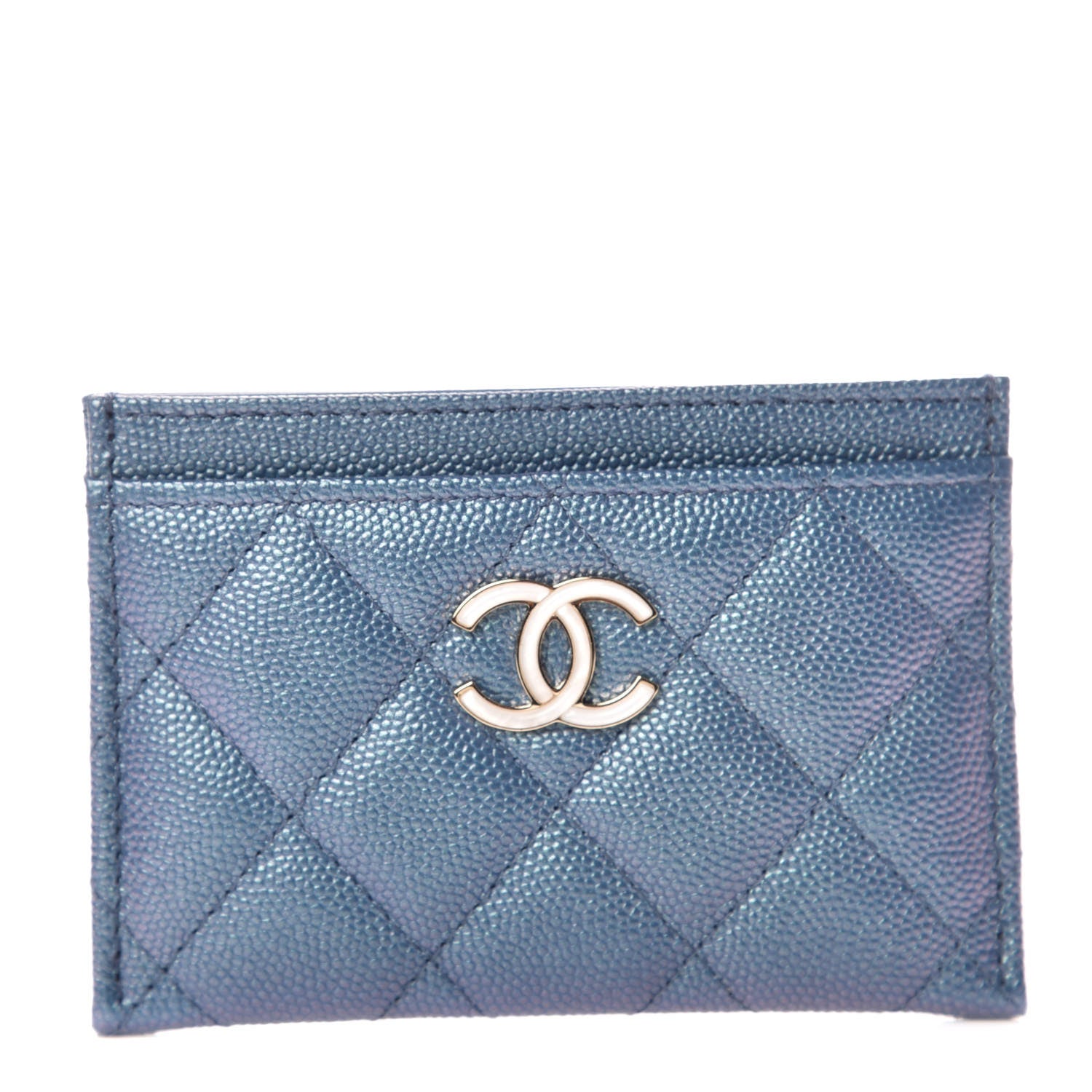 Chanel Iridescent Caviar Quilted Card Holder Dark Blue 1 of 9