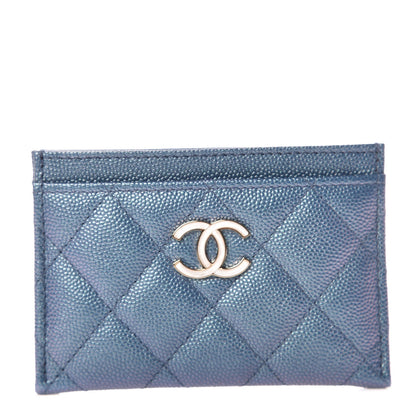 Chanel Iridescent Caviar Quilted Card Holder Dark Blue 1 of 9