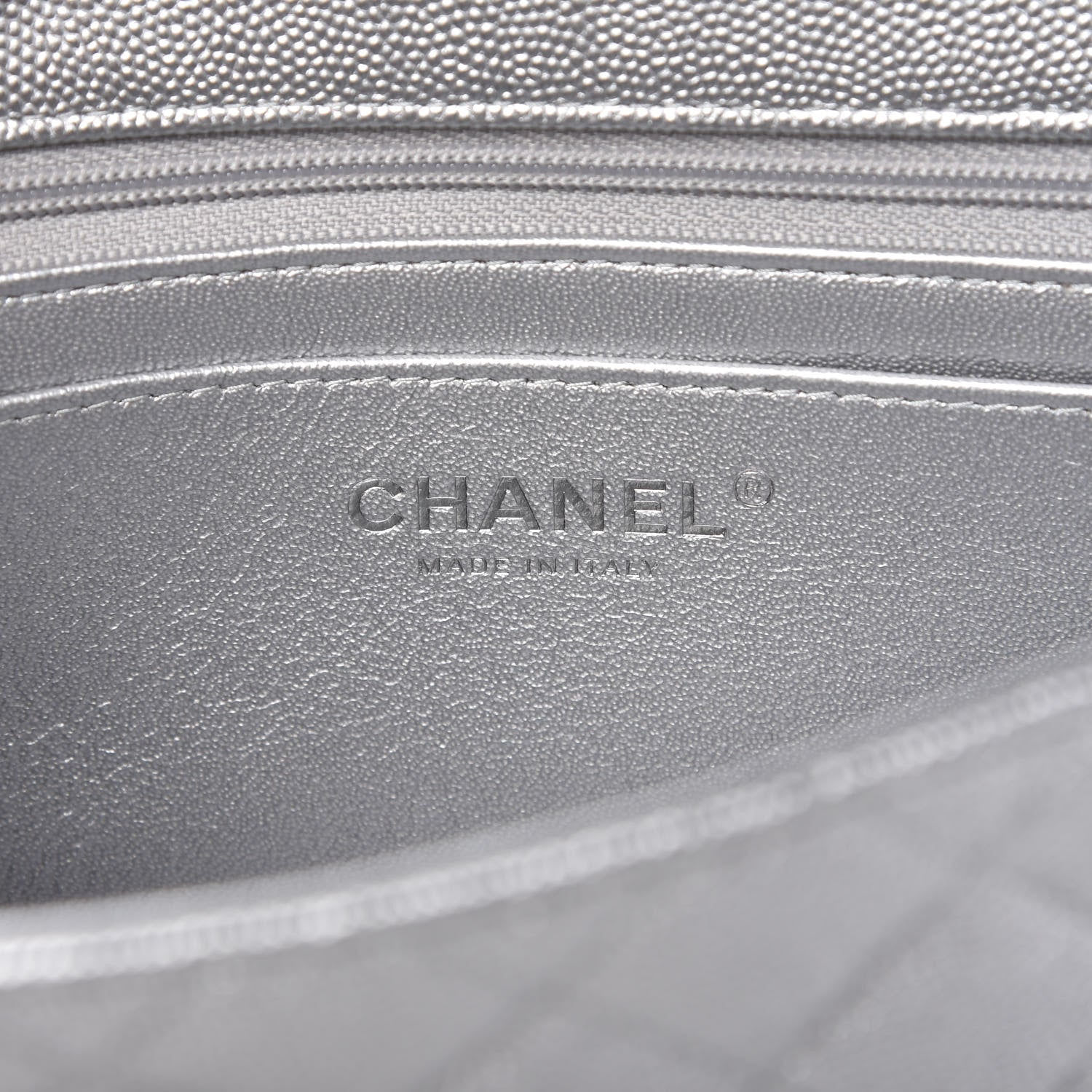 Chanel Metallic Caviar Quilted Mini Top Handle Rectangular Flap Silver 8 of 11