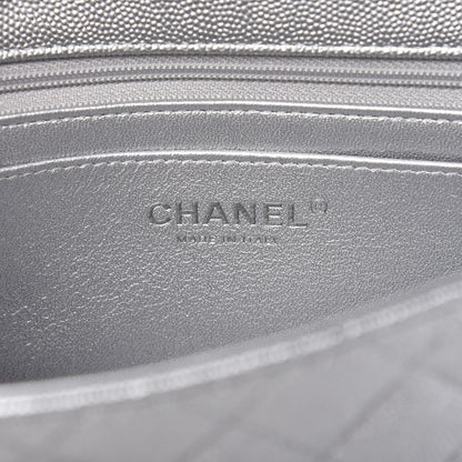 Chanel Metallic Caviar Quilted Mini Top Handle Rectangular Flap Silver 8 of 11