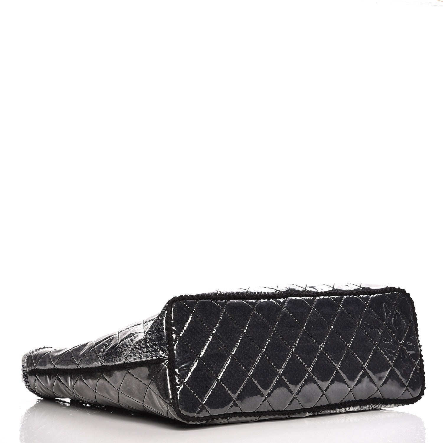 Chanel Vinyl Funny Tweed Patchwork Tote Grey 4 of 7