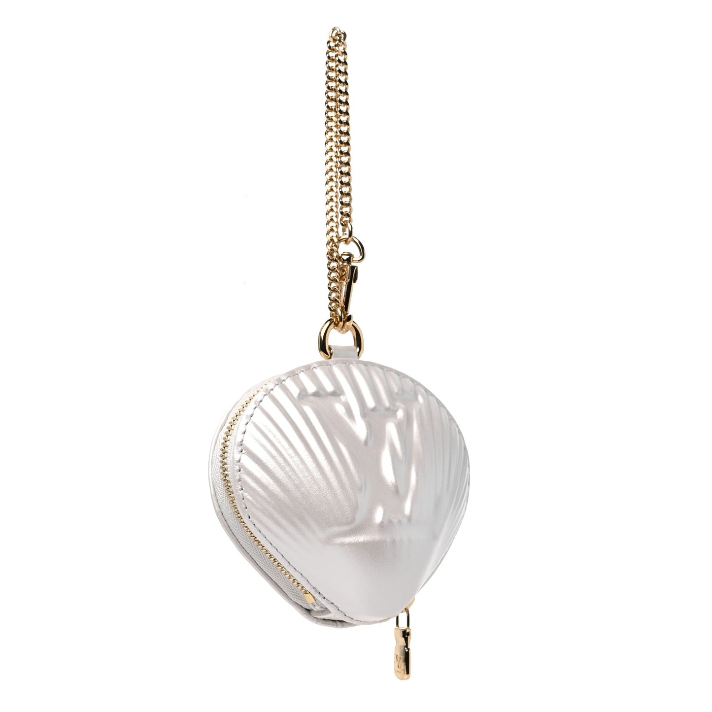 Cowhide By The Pool Shell Coin Purse White