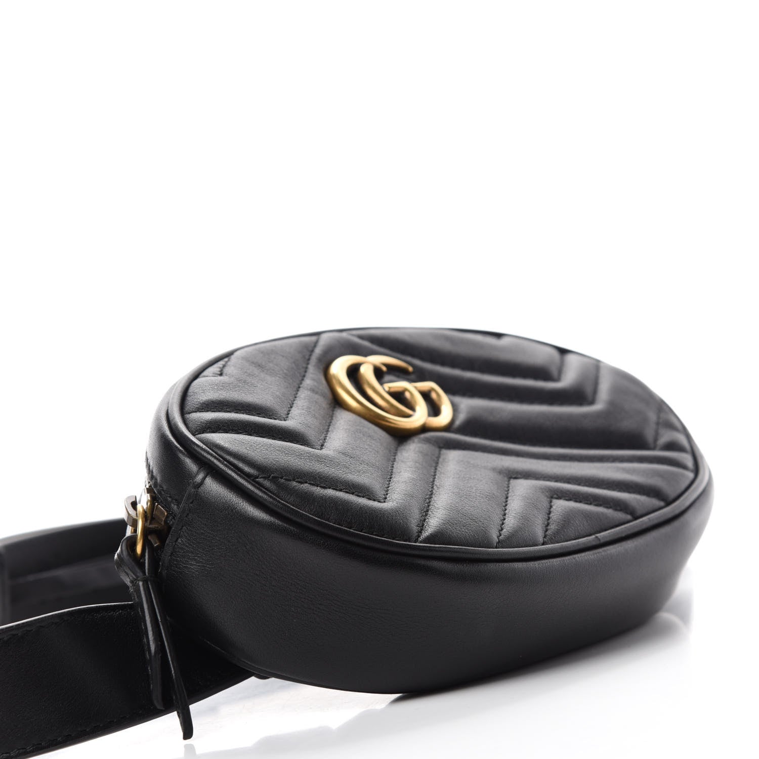 Gucci Calfskin Matelasse GG Marmont Belt Bag 95 38 Black 4 of 12