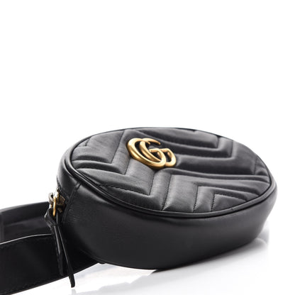 Gucci Calfskin Matelasse GG Marmont Belt Bag 95 38 Black 4 of 12