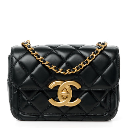 Chanel Shiny Lambskin Quilted Mini Maxi CC Flap Black 1 of 13