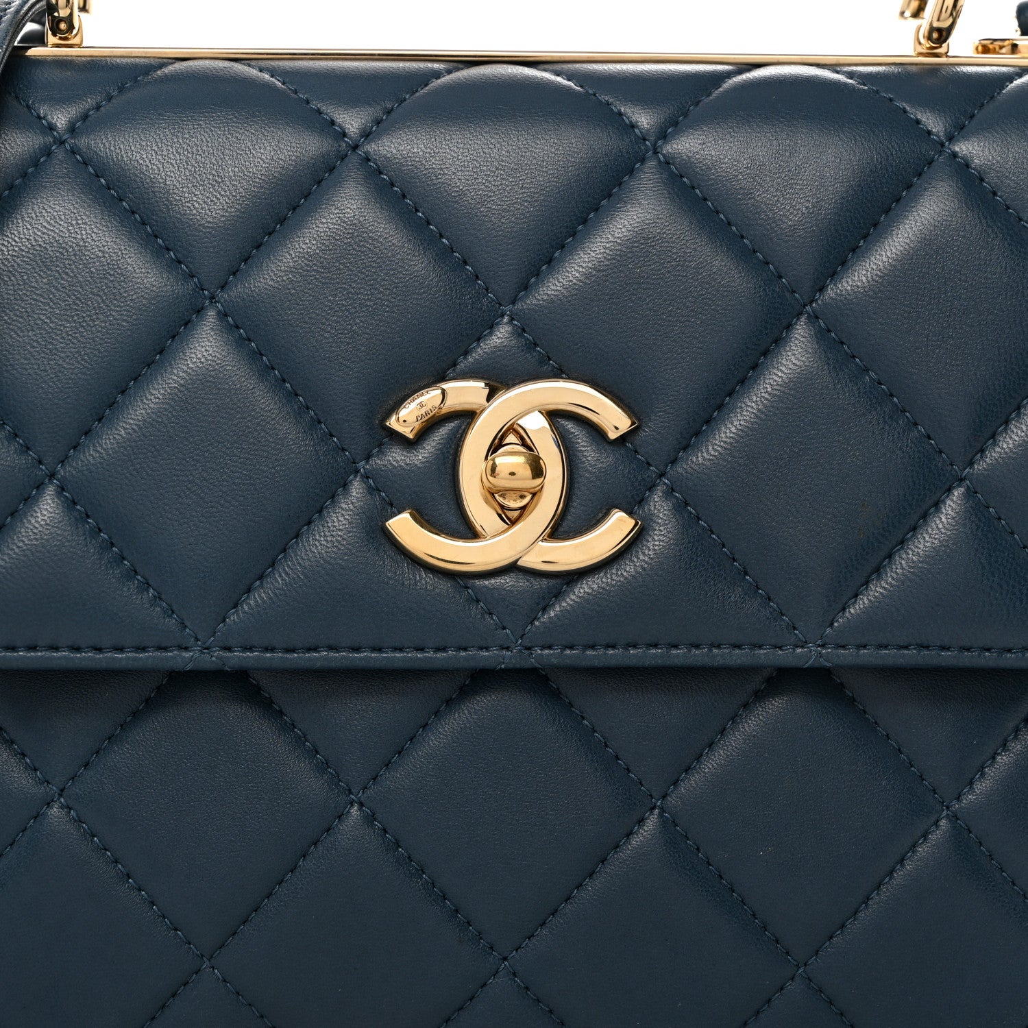 Chanel Lambskin Quilted Small Trendy CC Flap Dual Handle Bag Navy 8 of 10