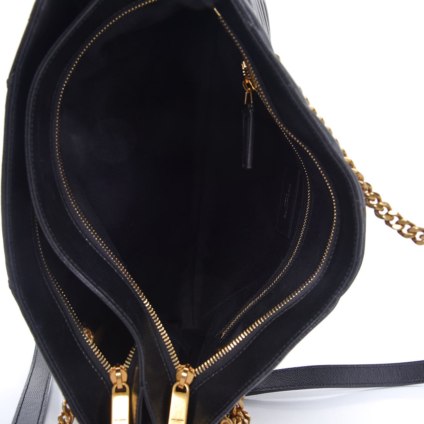 Grain De Poudre Matelasse Chevron Medium Tribeca Shopping Bag Black