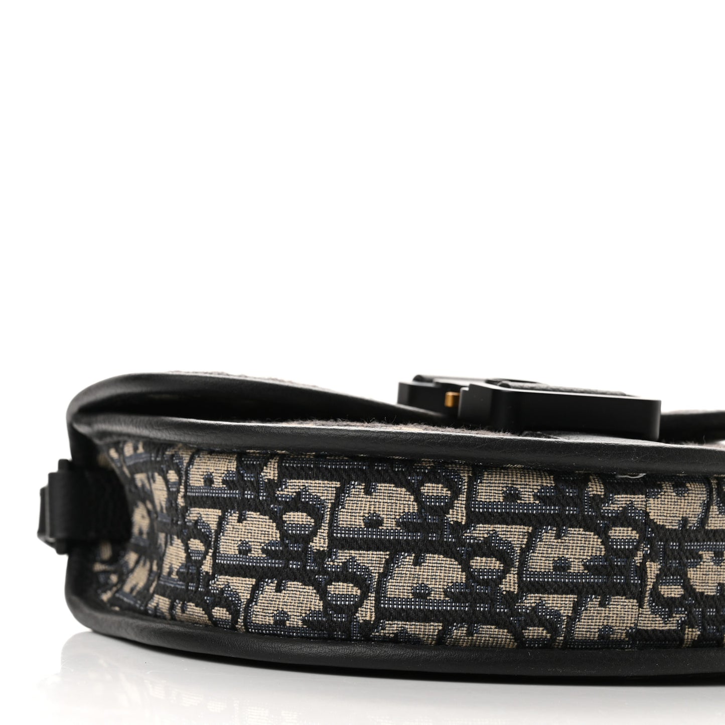 Oblique Grained Calfskin Mini Gallop Bag With Strap Black Beige