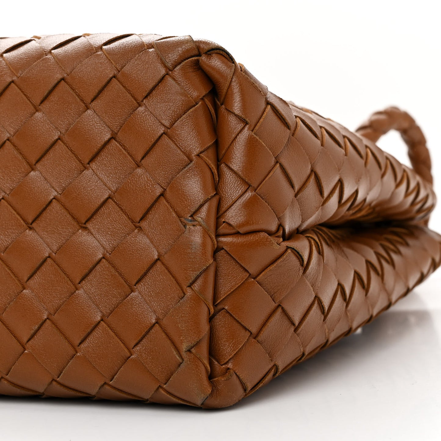 Nappa Intrecciato Medium Andiamo Shoulder Bag Cognac
