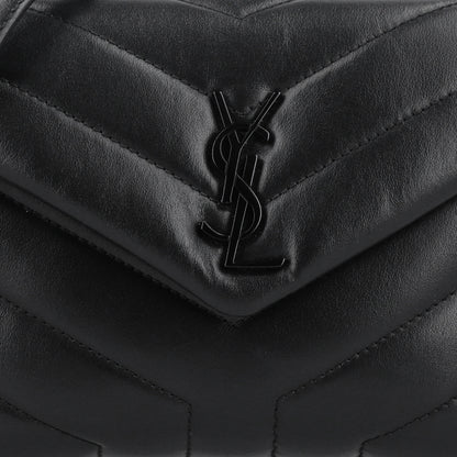 Saint Laurent Calfskin Y Quilted Monogram Toy Loulou Crossbody Bag Black 9 of 11