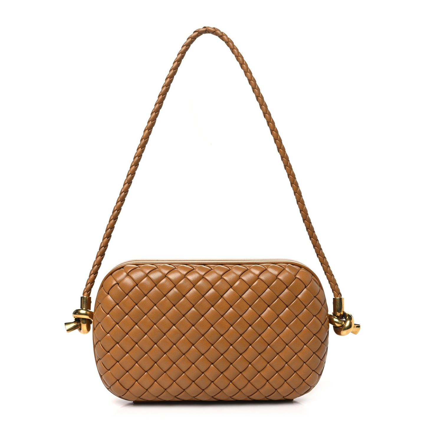 Calfskin Intrecciato Knot On Strap Camel