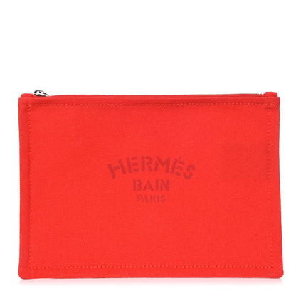 Hermes Toile Flat Yachting Pouch Rouge 1 of 6