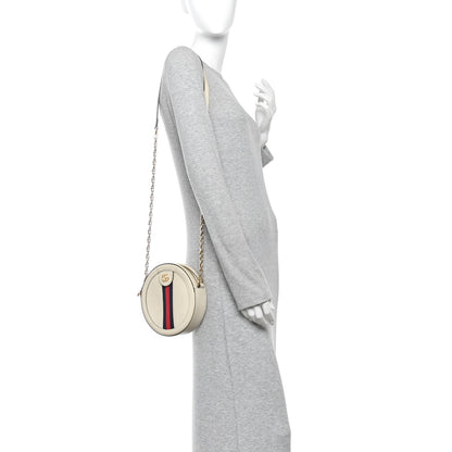 Gucci Textured Calfskin Web Mini Ophidia Round Shoulder Bag Mystic White 2 of 10