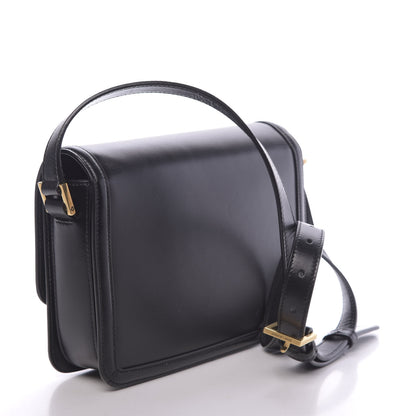Saint Laurent Box Calfskin Monogram Medium Solferino Satchel Black 3 of 11