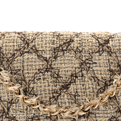 Chanel Metallic Tweed Quilted Medium Single Flap Beige Multicolor 8 of 10