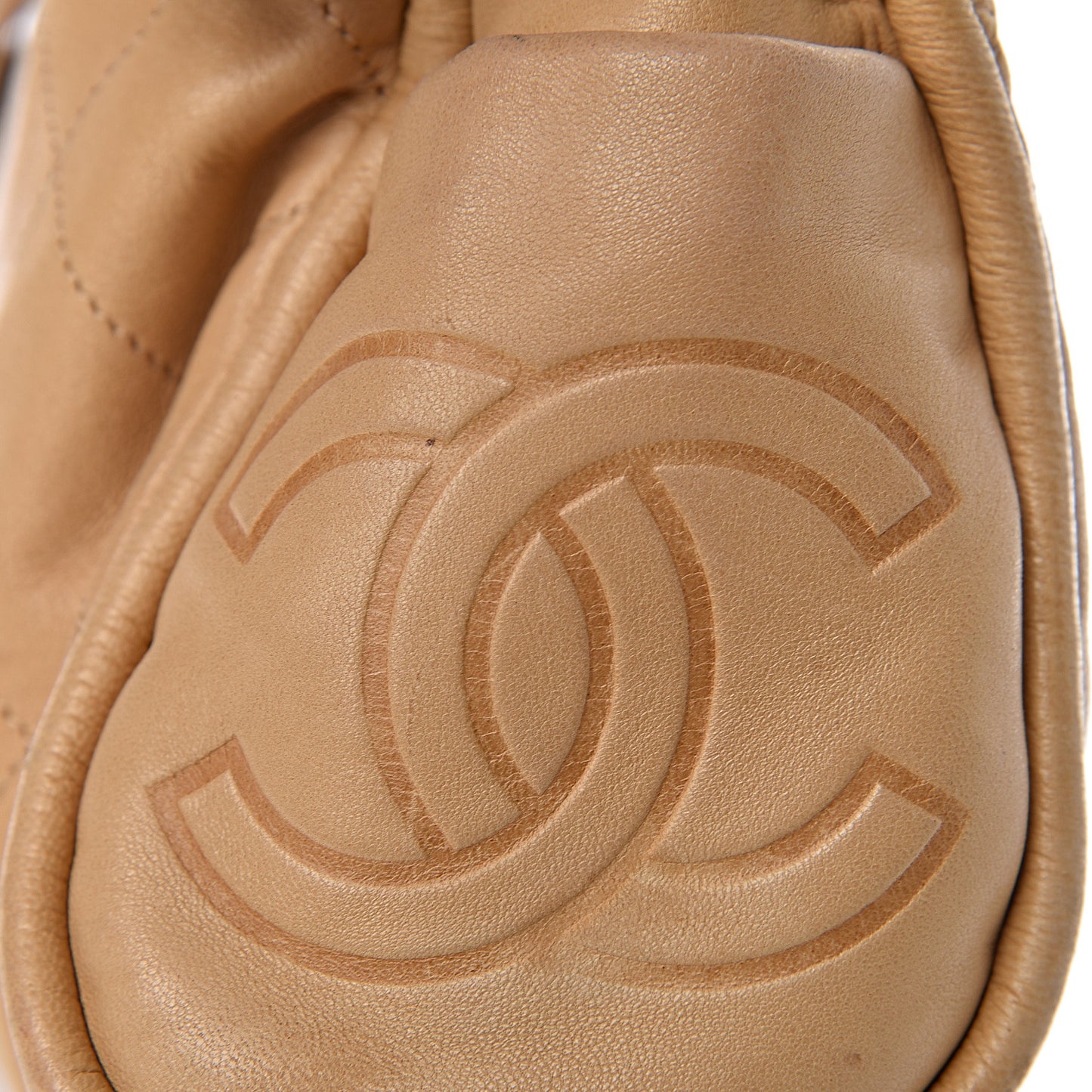 Lambskin Stitched Medium Ultimate Soft Tote Beige