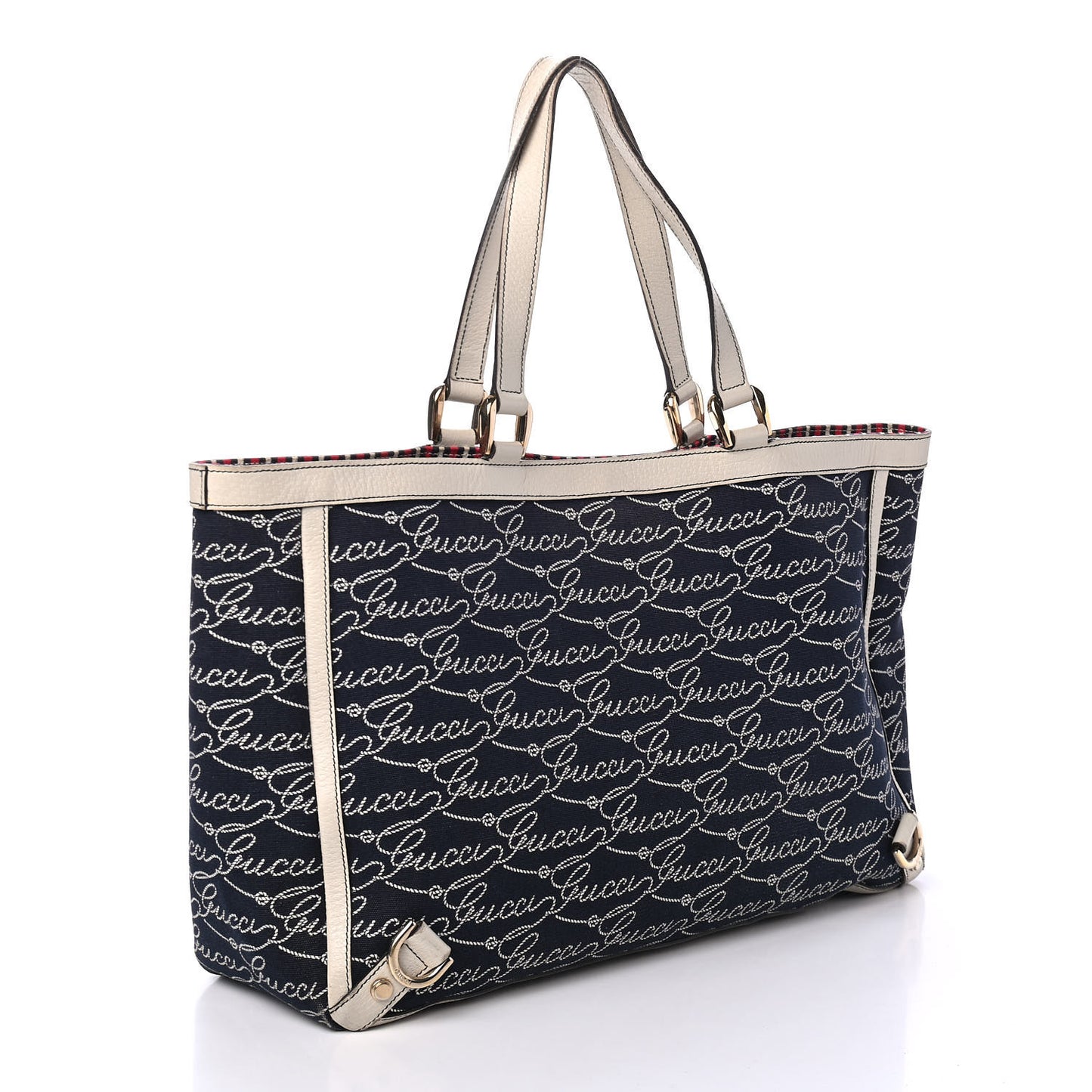 Canvas Print Large Abbey Tote Navy Off White