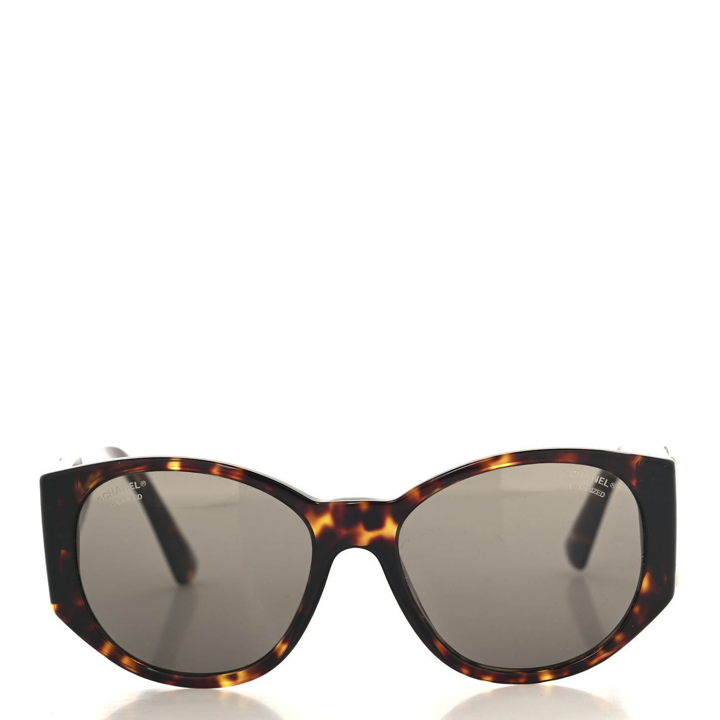 Acetate Polarized Oval Sunglasses 5411 Brown