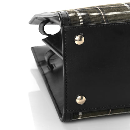 Burberry Wool Tartan Two Handle Title Bag Dark Green 7 of 9