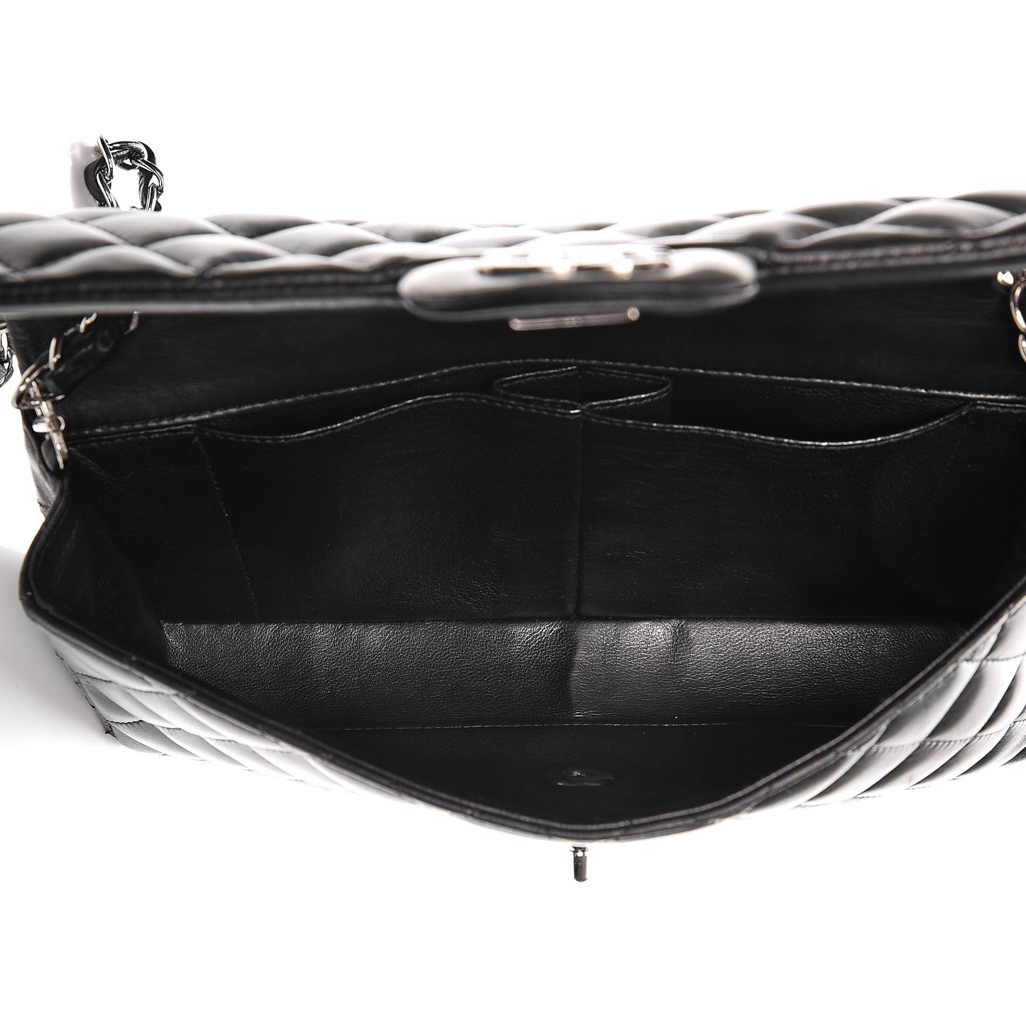 Lambskin Quilted East West Flap Black