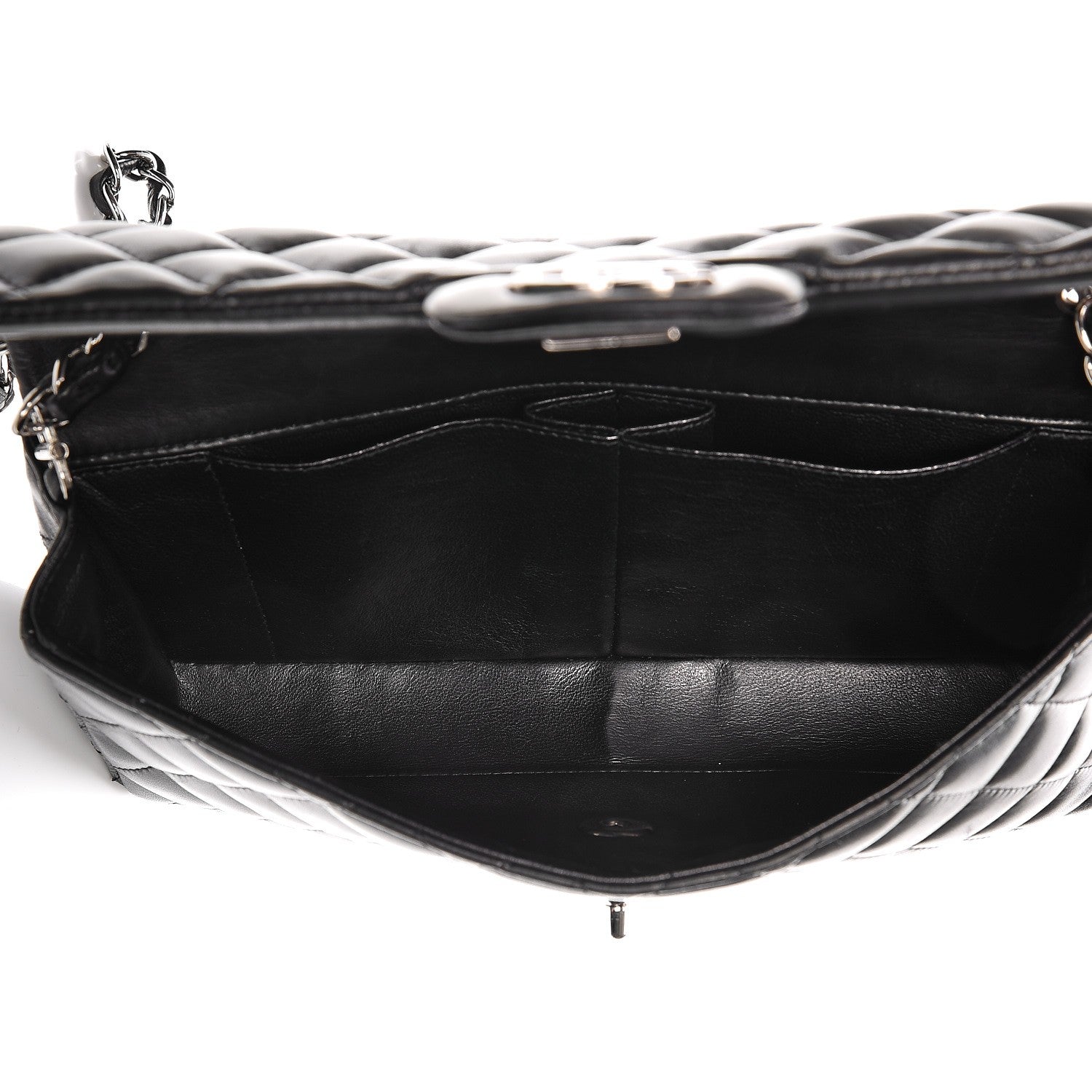 Chanel Lambskin Quilted East West Flap Black 5 of 12