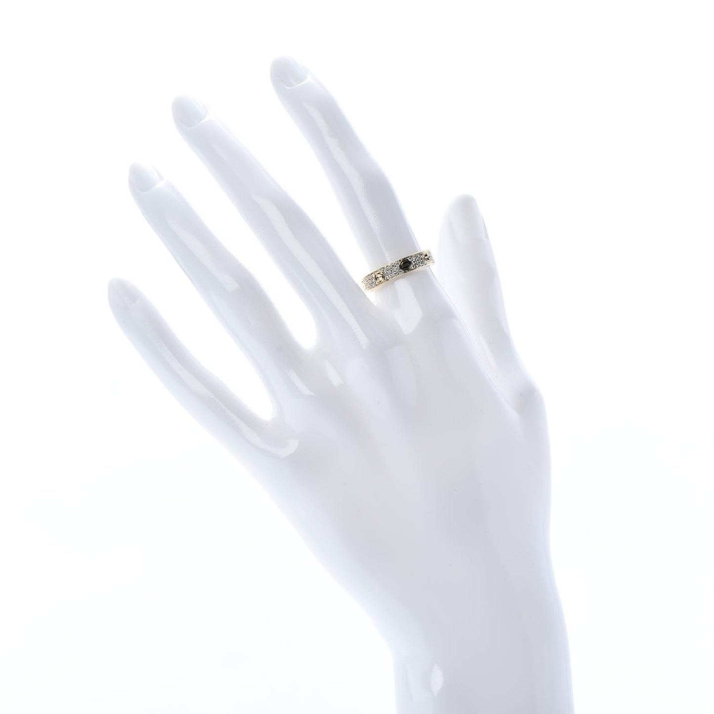 18K Yellow Gold Diamond 4mm LOVE Wedding Paved Band Ring 52 6