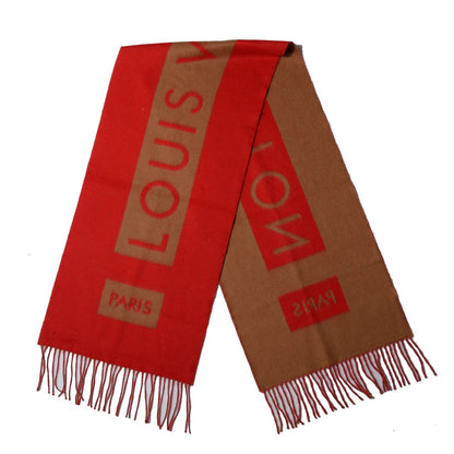 Louis Vuitton Cashmere Baroda Muffler Scarf Rouge Camel 3 of 4