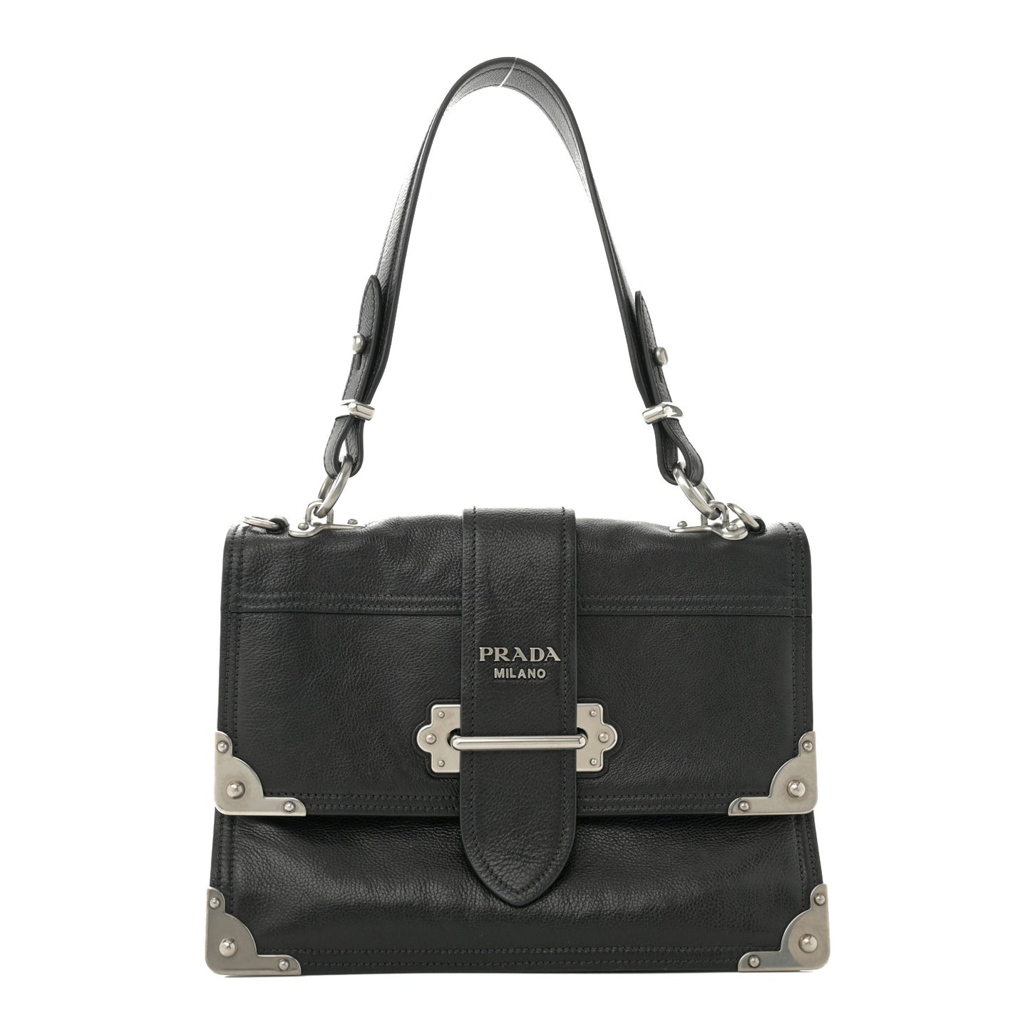 Glace Calfskin Large Soft Cahier Bag Black