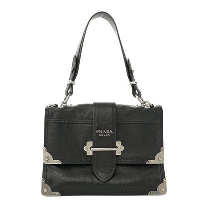Prada Glace Calfskin Large Soft Cahier Bag Black 1 of 11