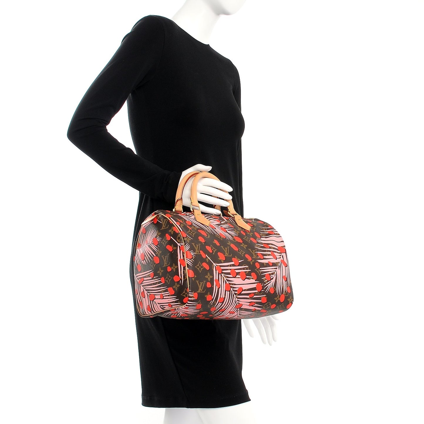 Monogram Jungle Dots Speedy 30 Sugar Pink Poppy