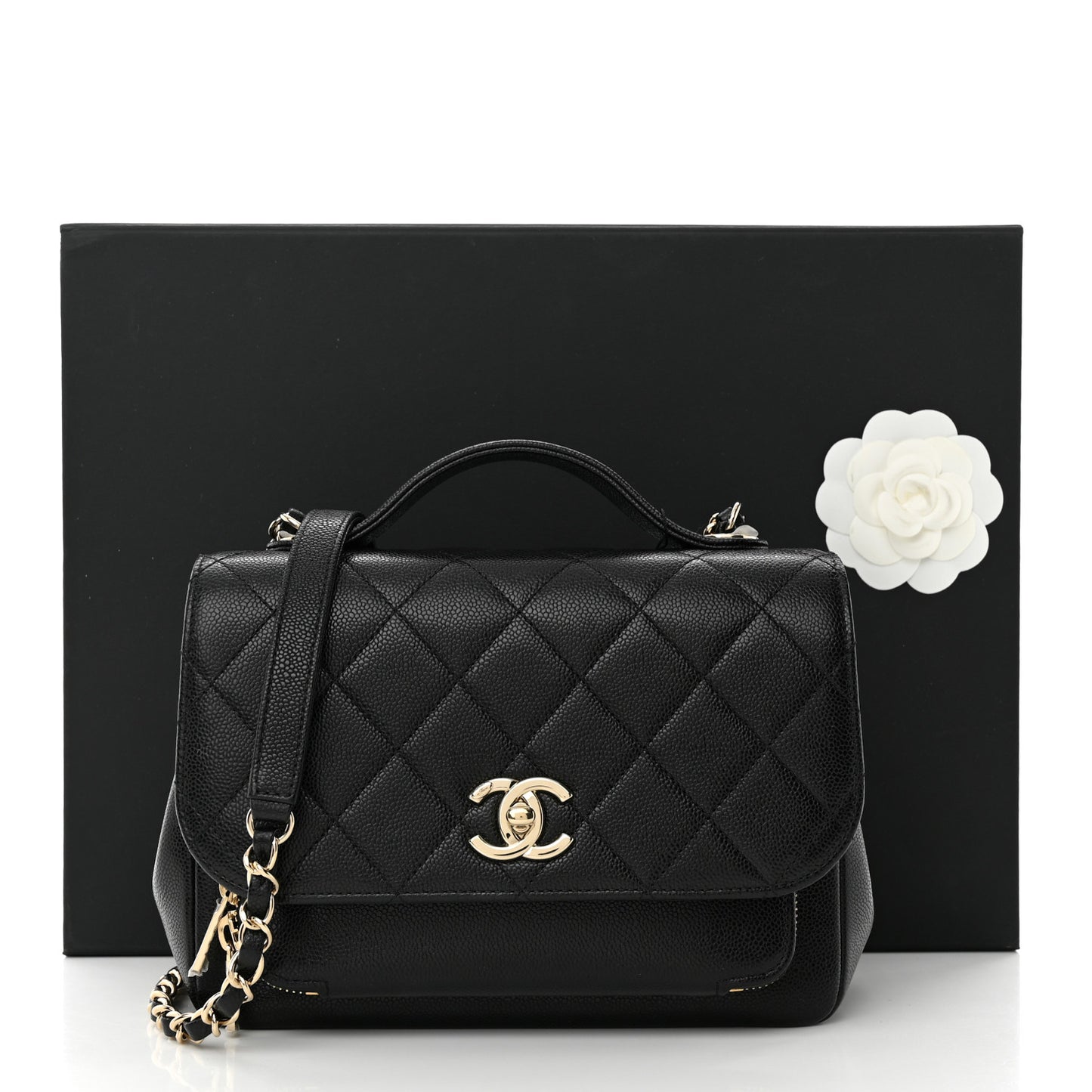 Caviar Quilted Medium Business Affinity Flap Black