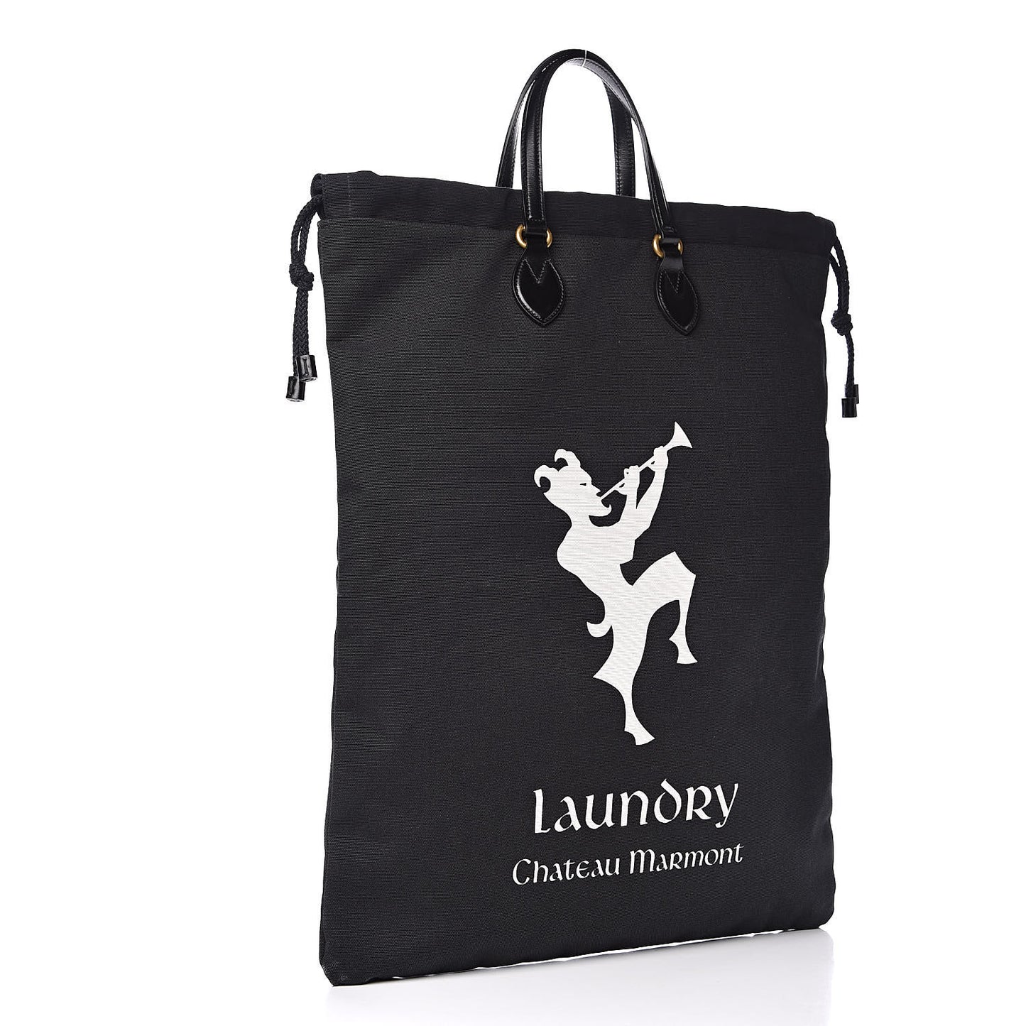 Canvas Chateau Marmont Drawstring Tote Black