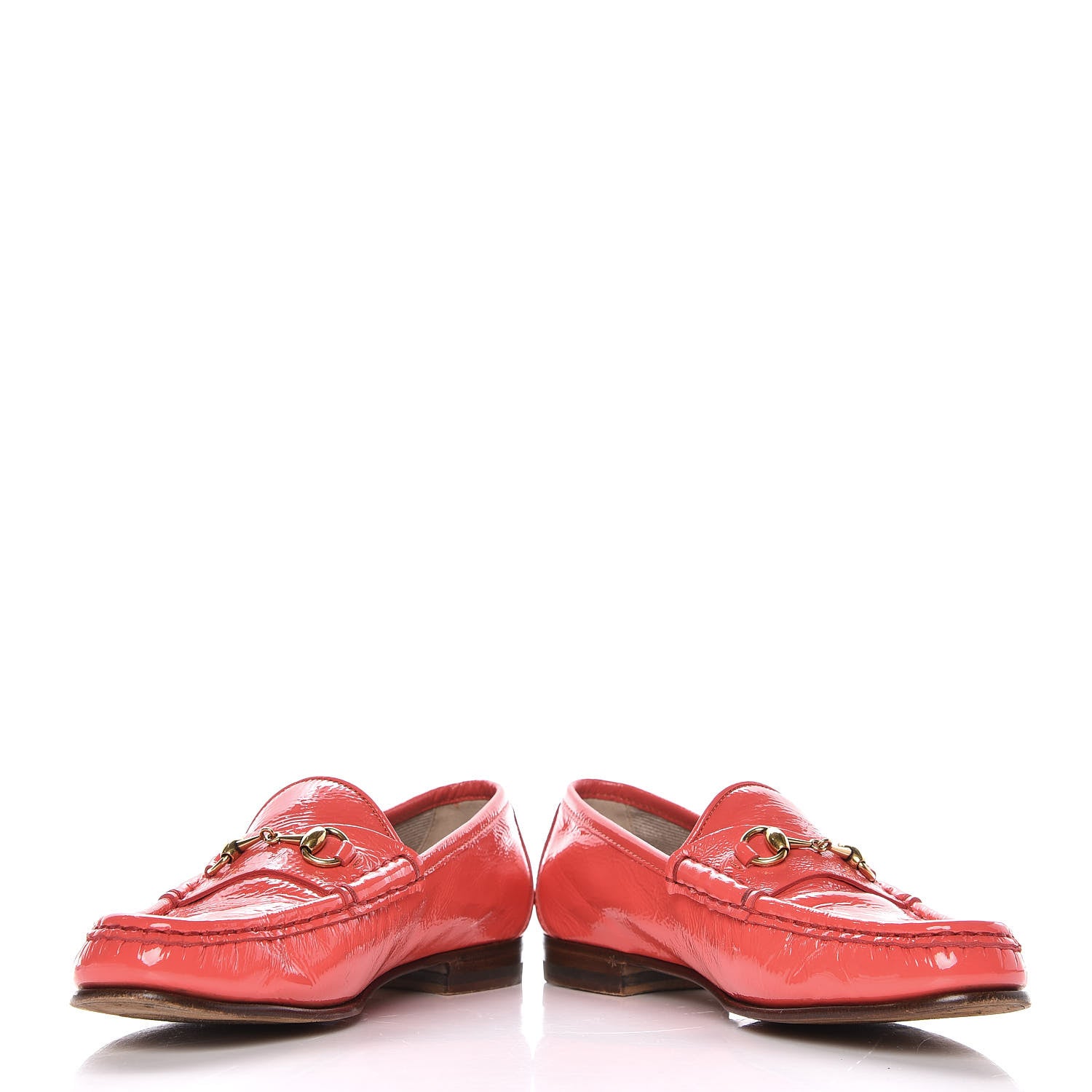 Gucci Patent Womens 1953 Horsebit Loafers 36 Coral 6 of 14