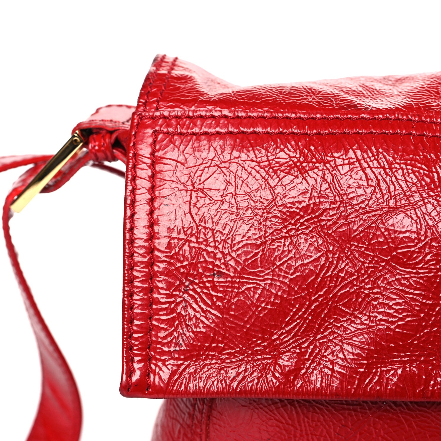 Fendi Vitello Naplak Large Convertible Baguette Rosso 9 of 14