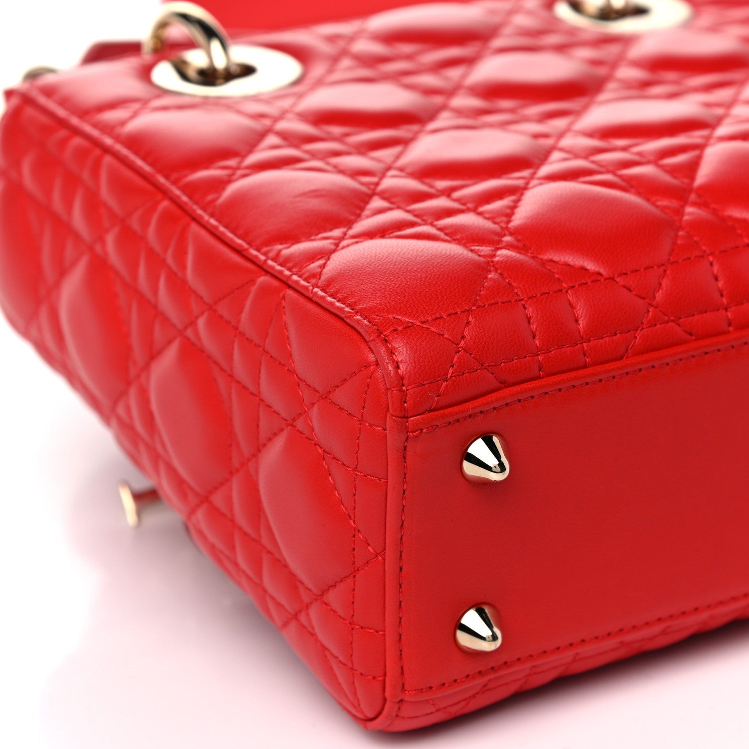 Christian Dior Lambskin Cannage Small Lucky Badges My Lady Dior Red 10 of 15