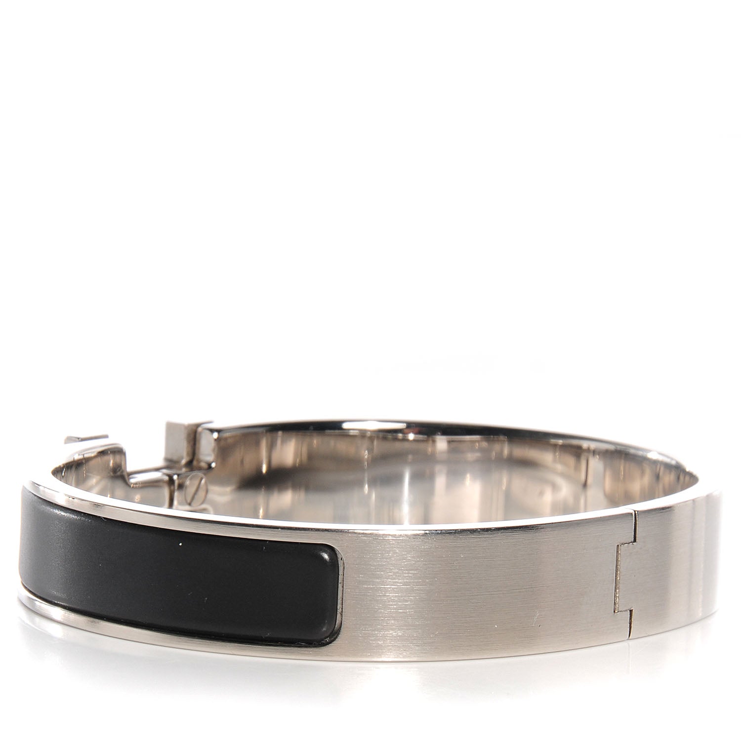 Hermes Matte Enamel Narrow Clic Clac HH Bracelet GM Black 4 of 5
