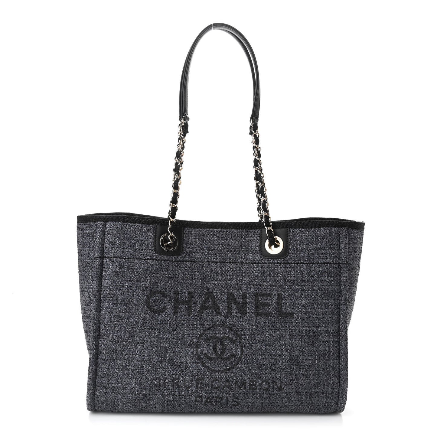 Lurex Boucle Small Deauville Tote Black
