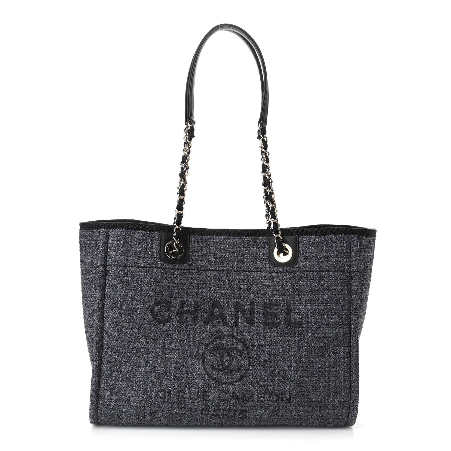 Chanel Lurex Boucle Small Deauville Tote Black 1 of 10