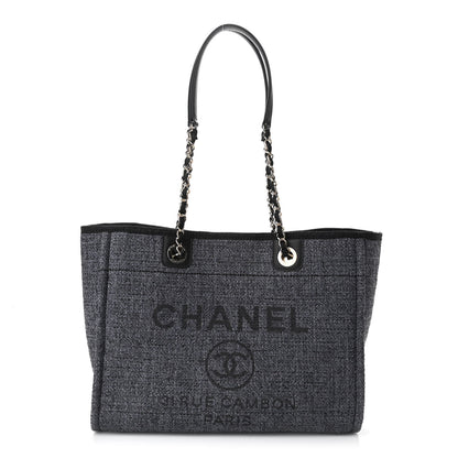 Chanel Lurex Boucle Small Deauville Tote Black 1 of 10